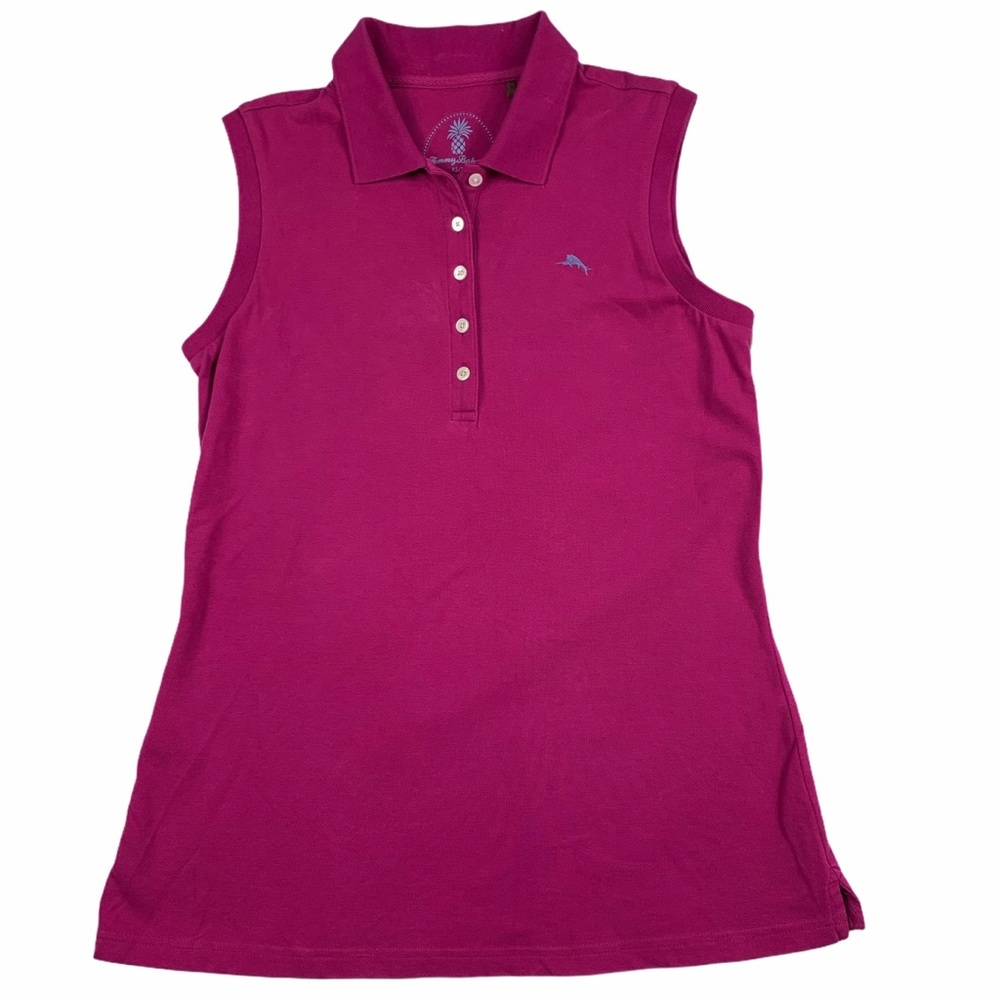 Tommy Bahama Magenta Swordfish Sleeveless Polo Top
